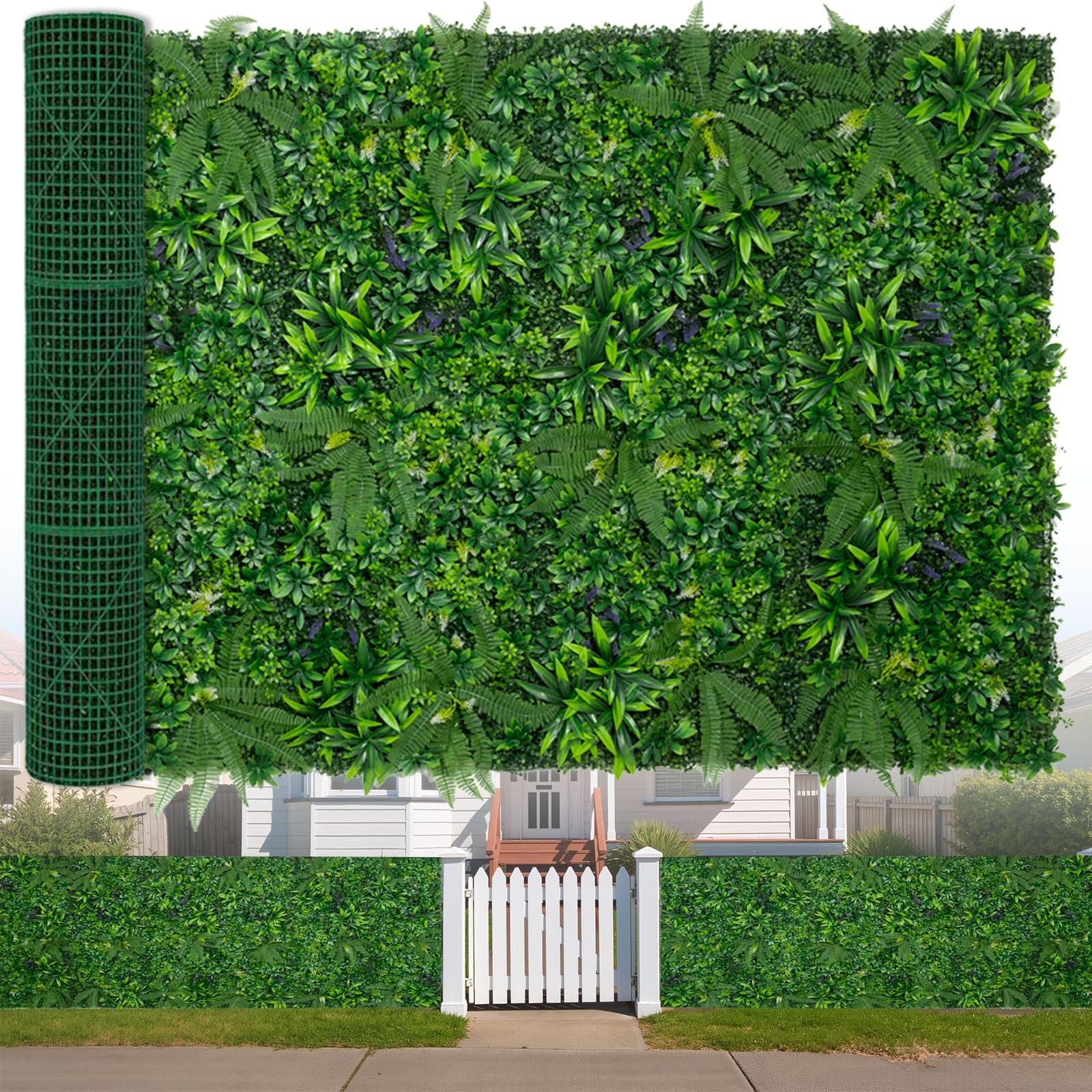 SylvanVerse Artificial Boxwood Roll, 60×120 in(50 sqft) UV-Anti Faux Ivy Gras…