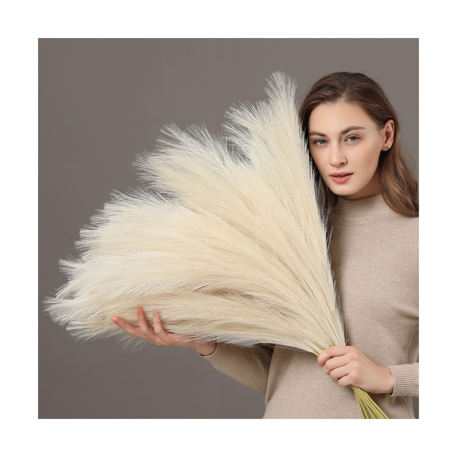 Perfnique Faux Pampas Grass, 9PCS Pompas, Large Pampas Grass, 38” Tall Pampa…