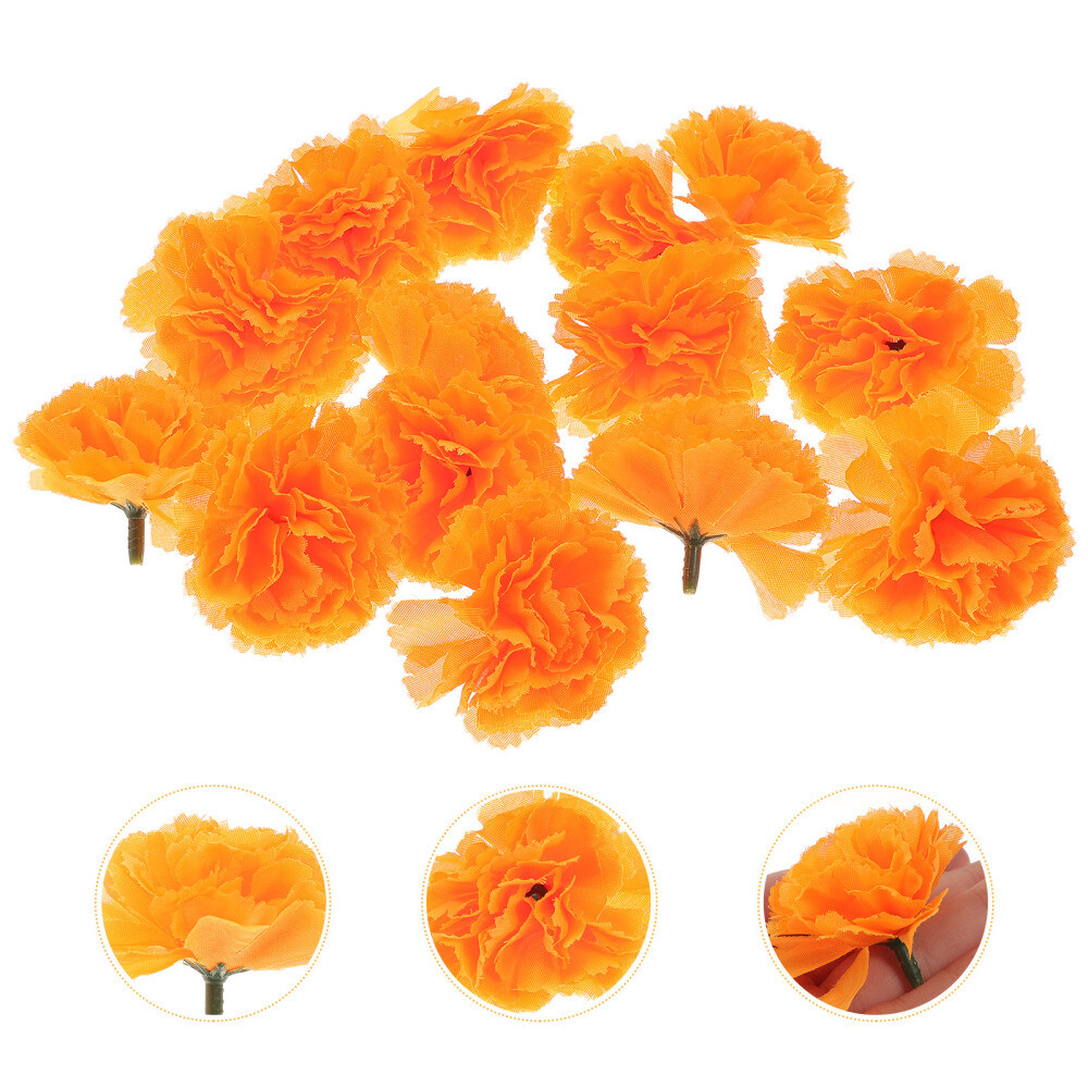 50PCS Wedding Marigold Flowers Marigold Flower Head Artificial Marigold Flowers