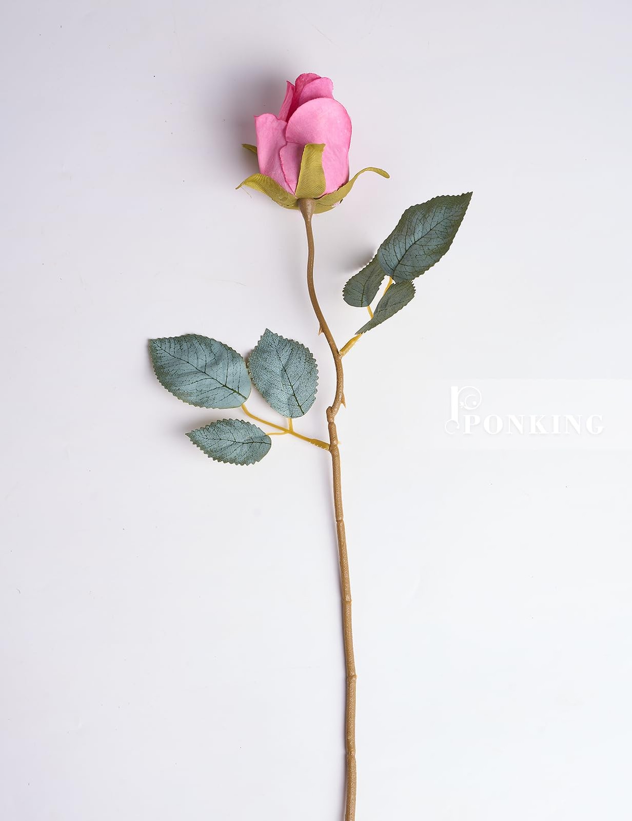 Rose Artificial Flower Buds 12 Pcs Realistic Faux Silk Fake Bouquets Magenta