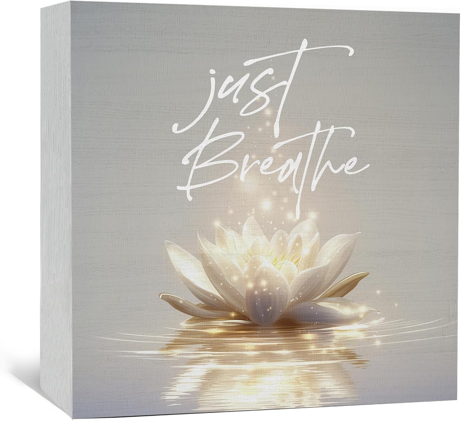 Lotus Flower Wall Decor Wooden Sign Meditation Zen Home Room Art