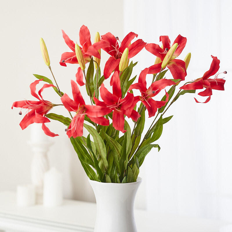 Factory Direct Craft Magenta Artificial Lily Bush | 1 Piece