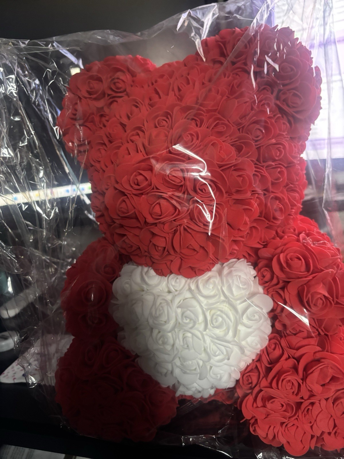 Sparkly Roses Red Teddy Bear