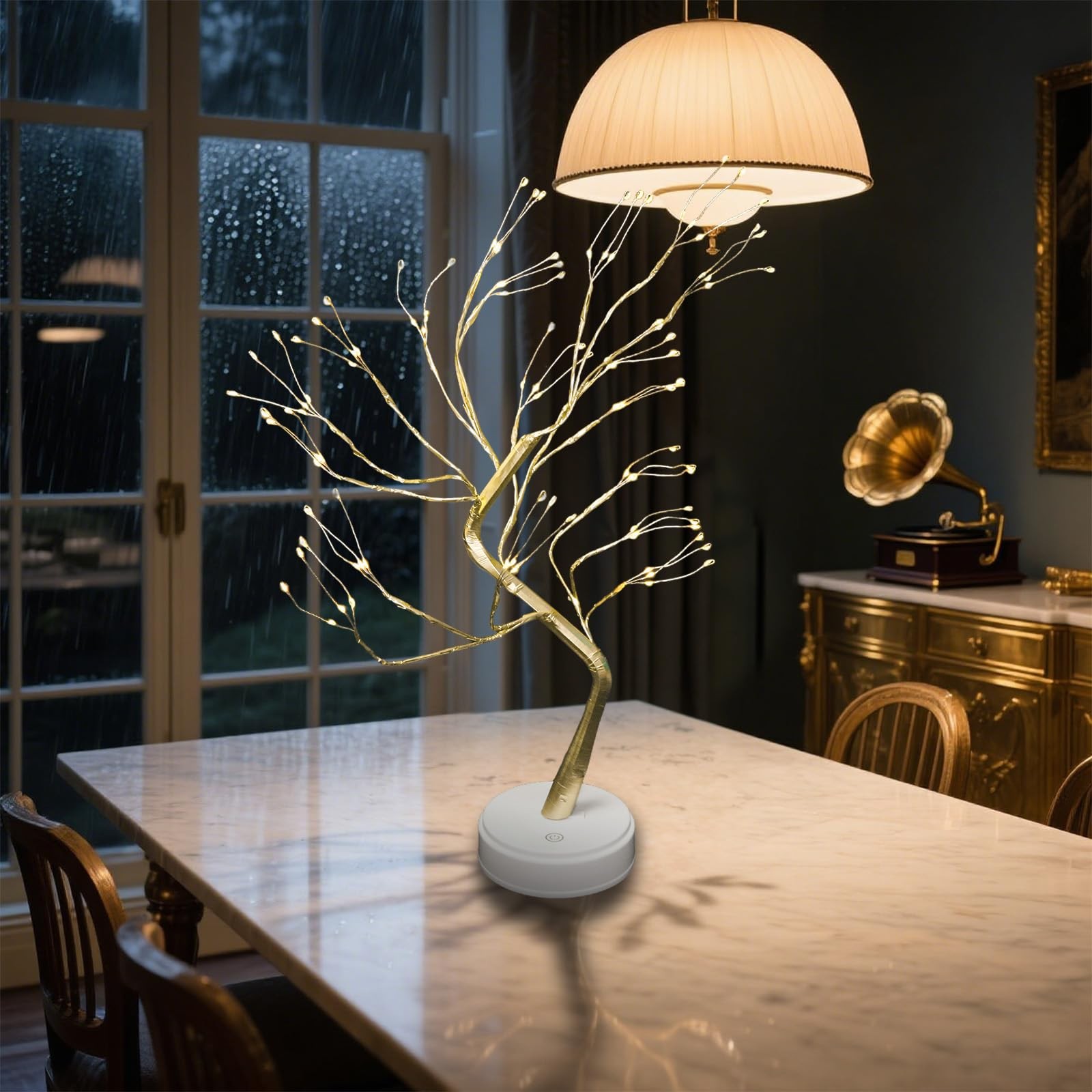 108 LED Tabletop Bonsai Tree Light with Remote, 8 Modes 20’’ Warm White Artif…
