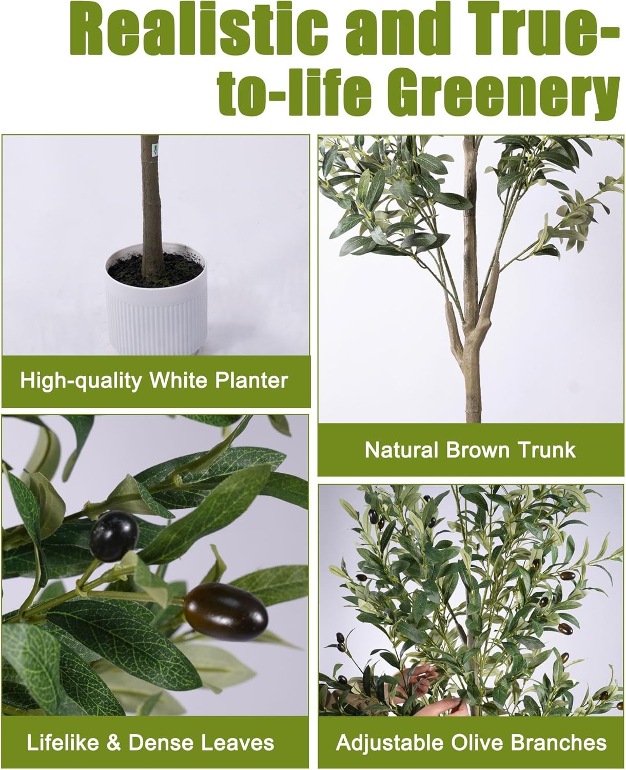 5FT Tall Faux Realistic Olive Trees Artificial Olive Tree for Indoor Home Decor