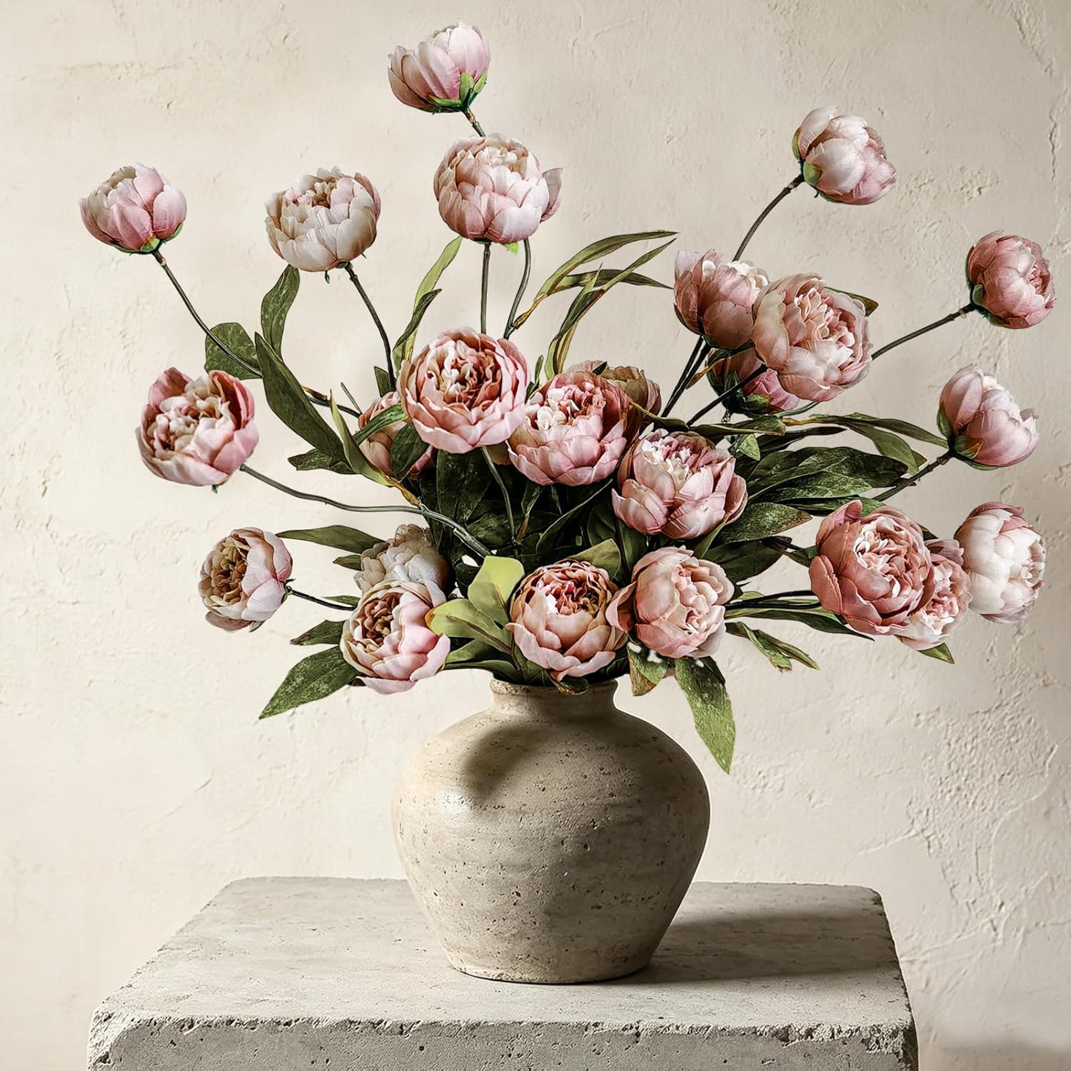 6Pcs Viral Peony Artificial Flowers for Vase，27In Real Touch Fake Flowers Branch