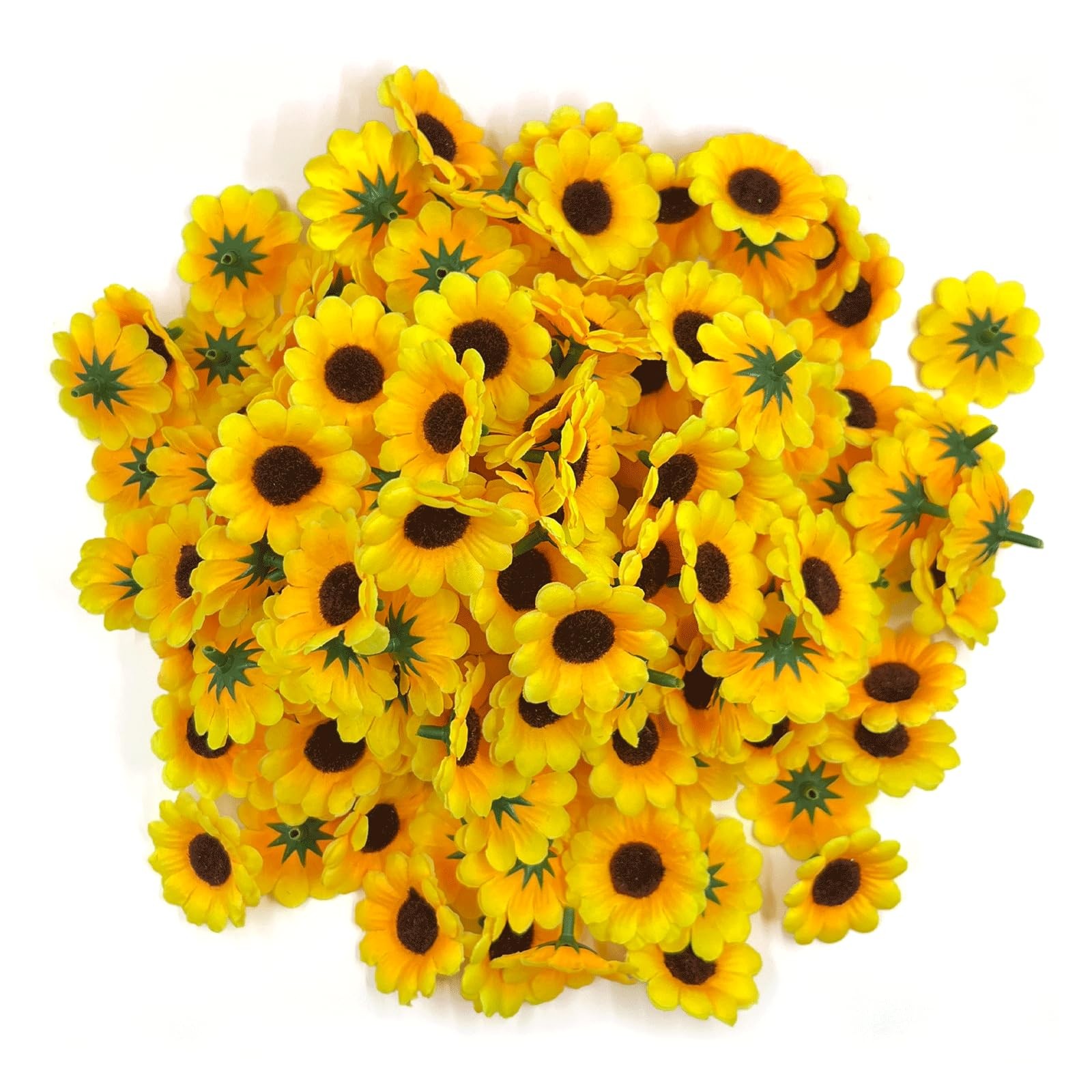 Mimalexin 150PCS Artificial Sunflowers, Mini Fabric Flower Heads, Mini Fake D…