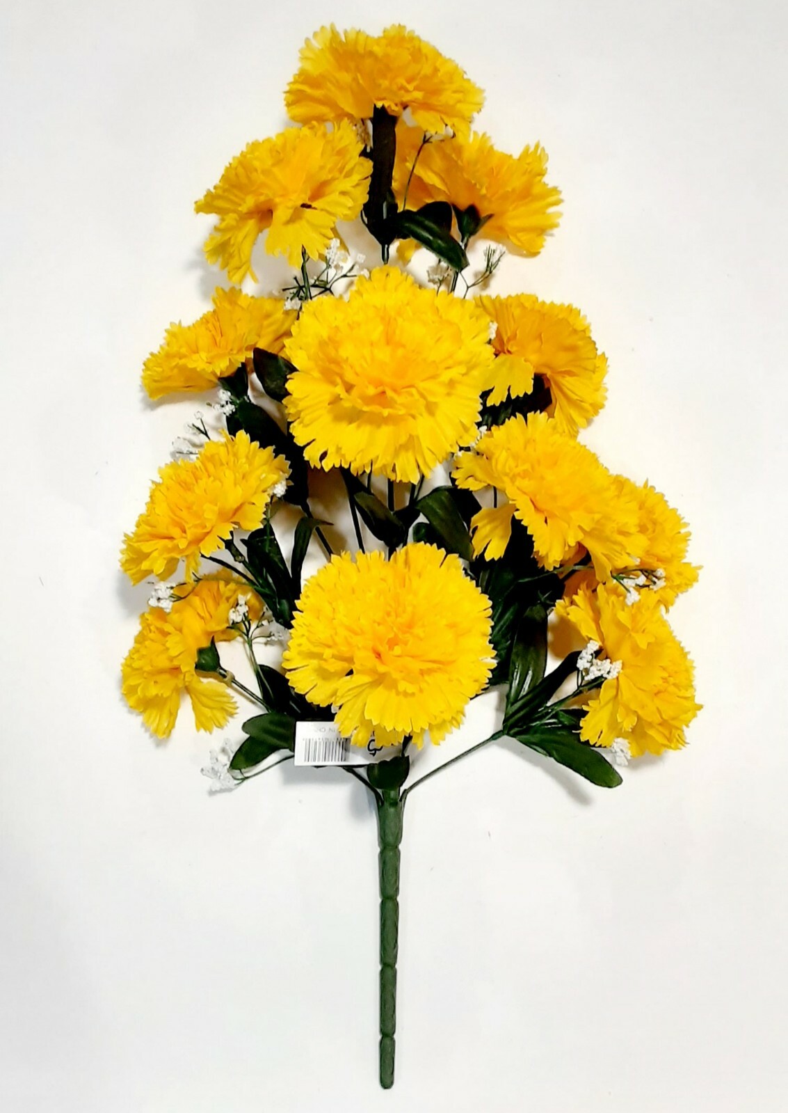 12-3.5″ Yellow Carnation 19″ Bush Silk Flower Home Wedding Decor Craft US #2204