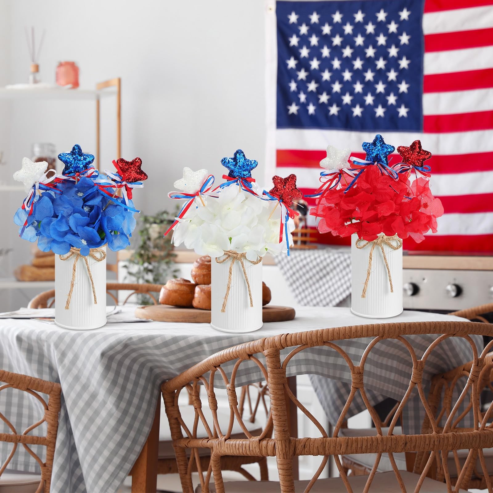 3 Sets Patriotic 4th of July Centerpieces for Tables 250th Anniversary Decor …