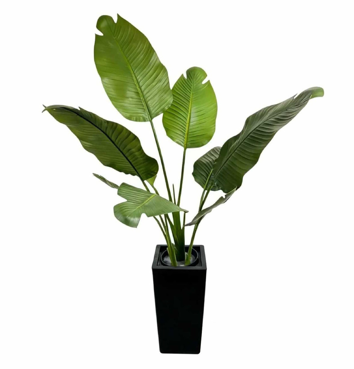 5FT Artificial Traveler Palm Banana Tree Bird of Paradise with Black Planter