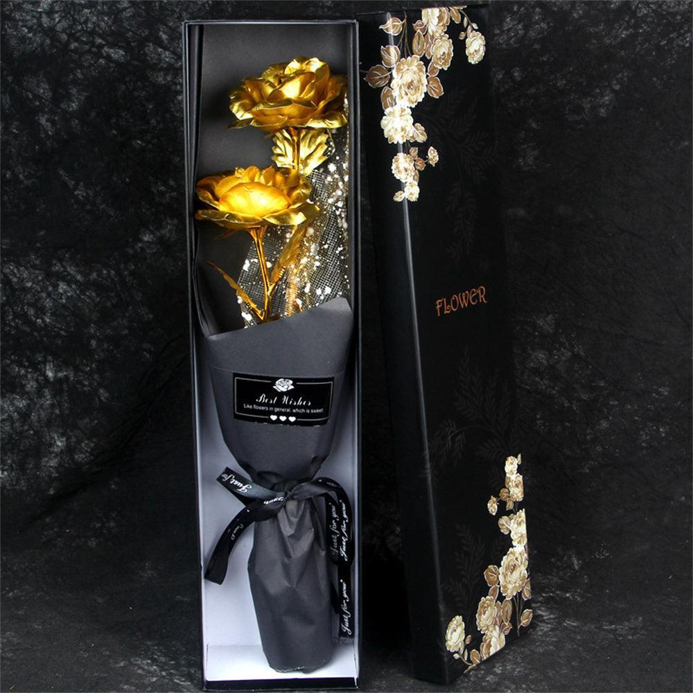 Gold Foil Roses Colorful Rose Bouquet Artificial Forever Flowers – AU Stock