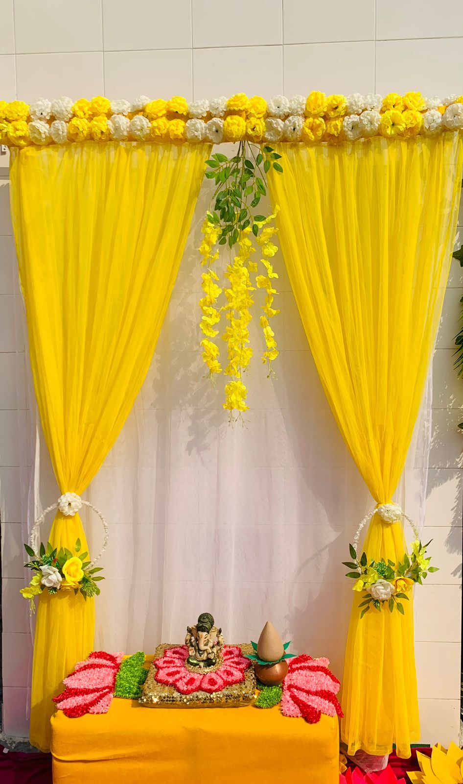 Yellow Backdrop Curtain For Decoration Stage Backdrop NIkha Photo Prop Decor