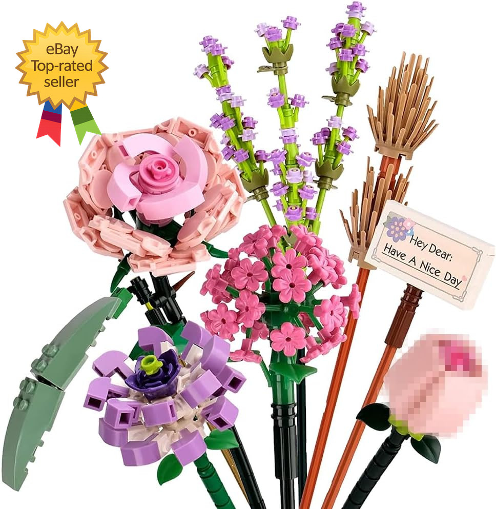Mini Bricks Flower Bouquet Building Sets Artificial Flowers Decoration Home