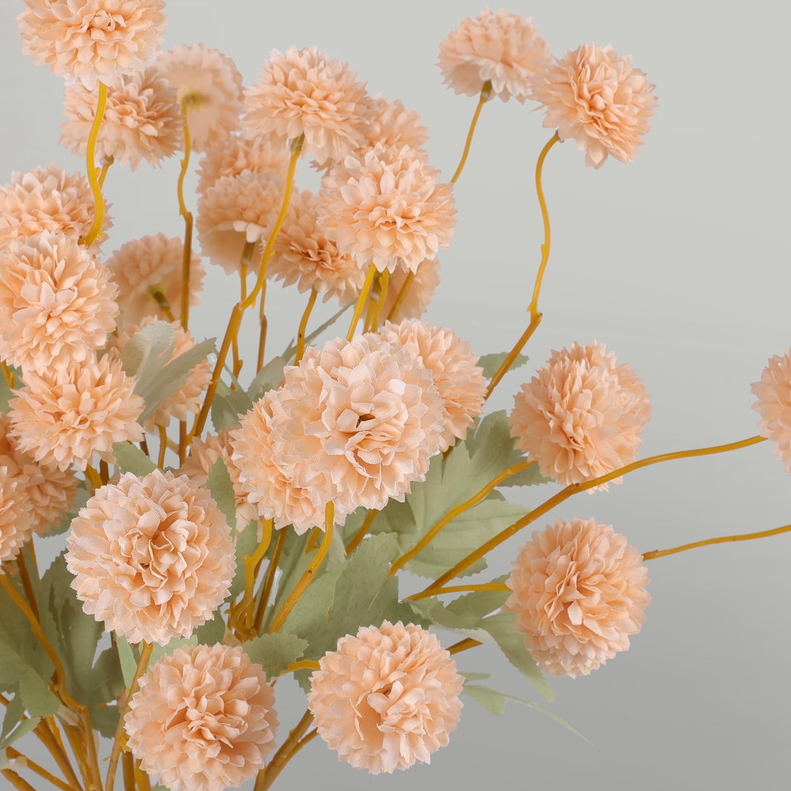 12 Pcs Artificial Chrysanthemum Flowers, Beige Kiku Pom Pom Mums Flower Fall …
