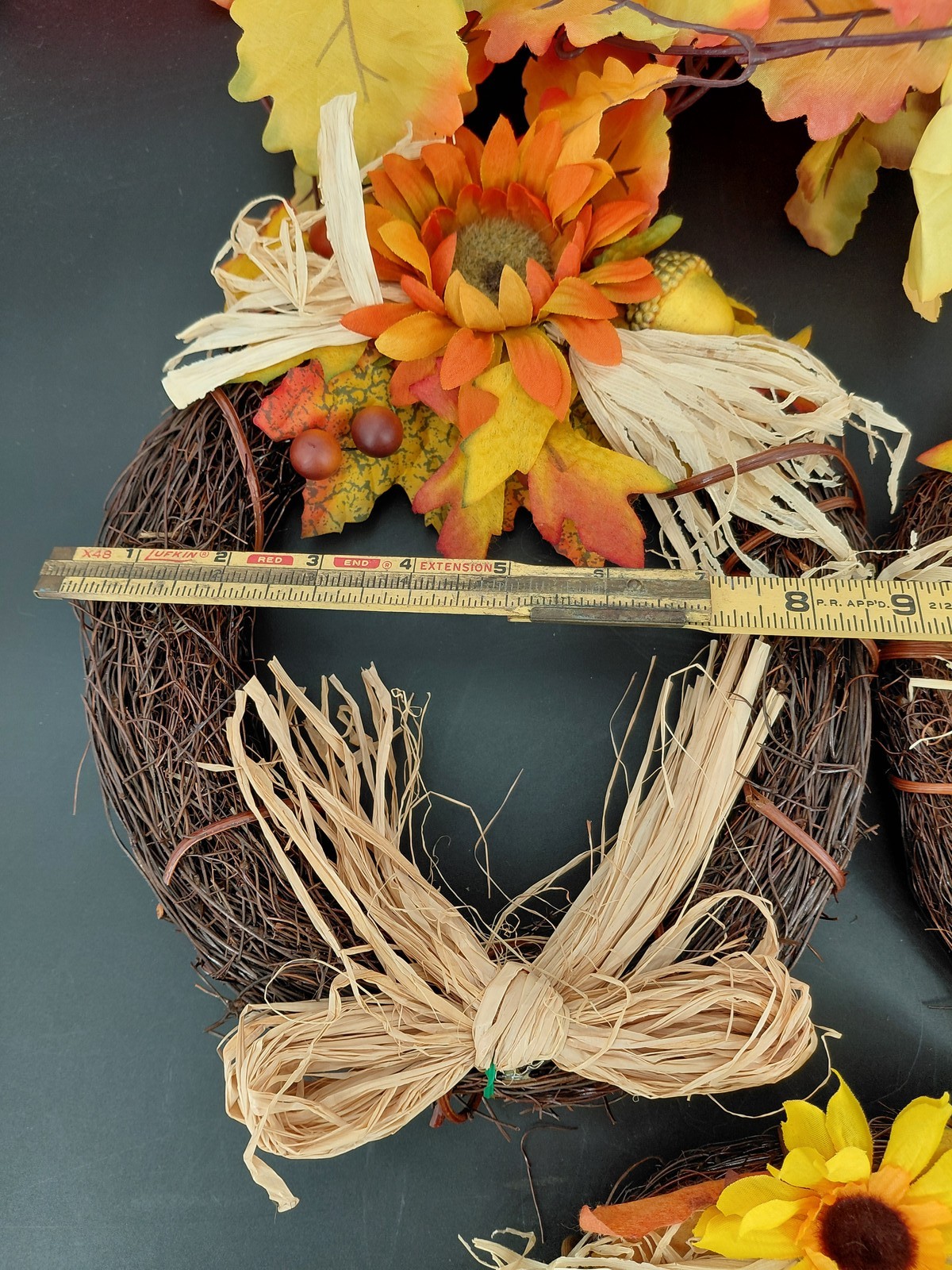 Fall Wreath & Garland Decor Set Artificial Sunflower Grapevine Autumn Home Door