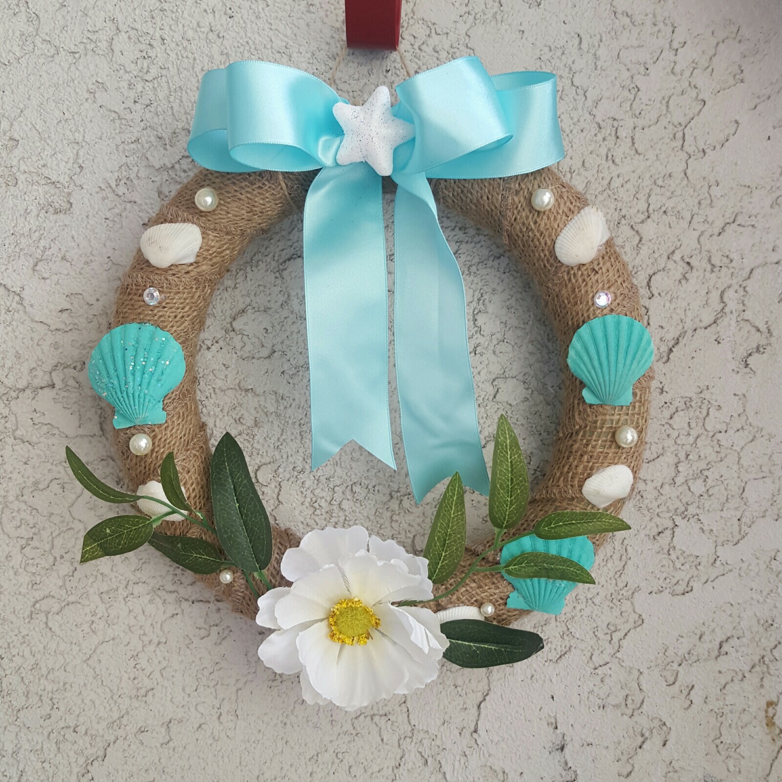 Beautiful Sea Shell ocean Coastal Wreath 12″ Coastal Wall Door Home decor