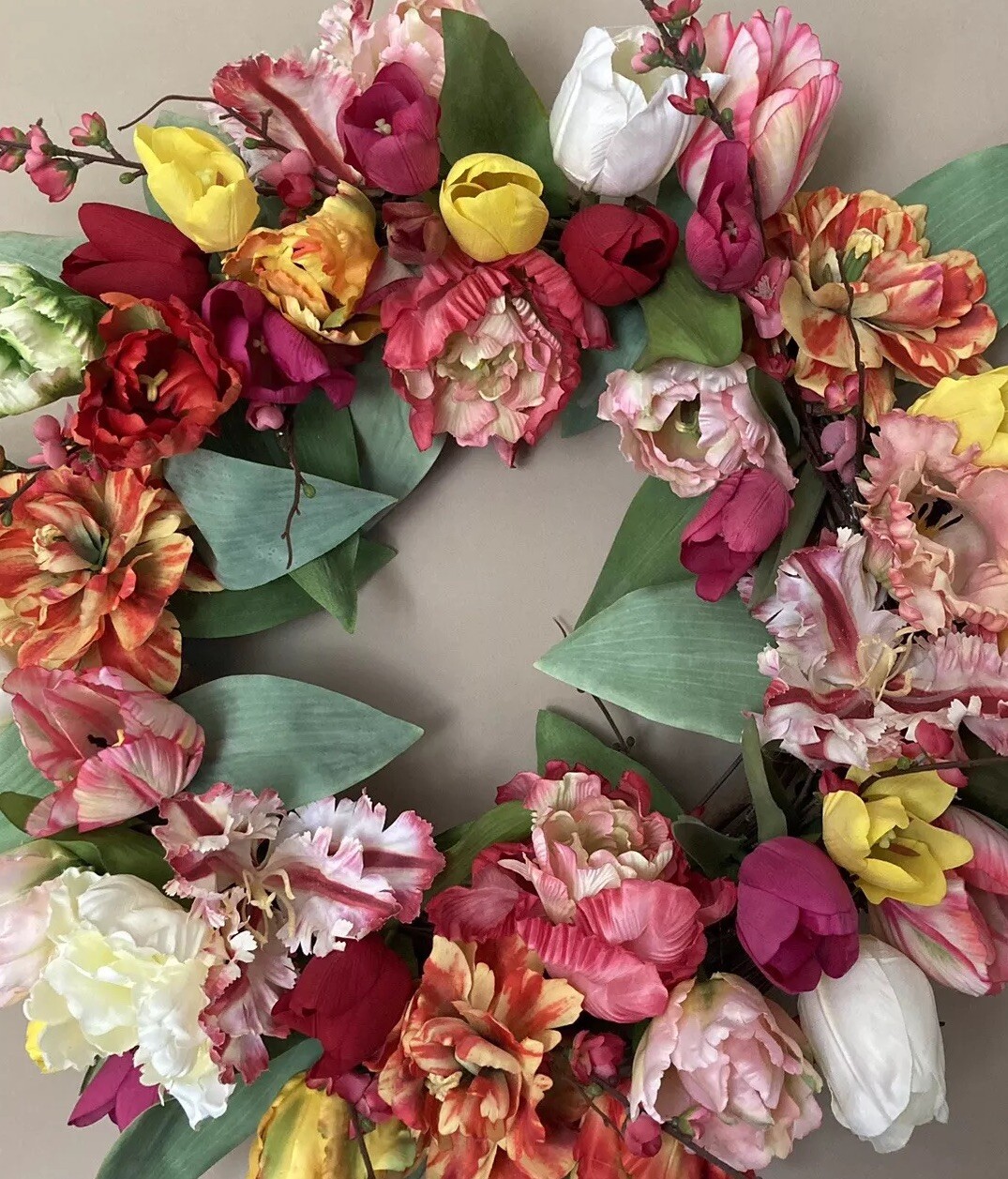 Extravagant And Colorful Tulip Wreath