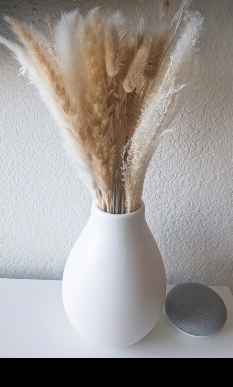 Artificial Pampas in a White Rounded Ceramic Vase – 14″ by Better Homes & Garden