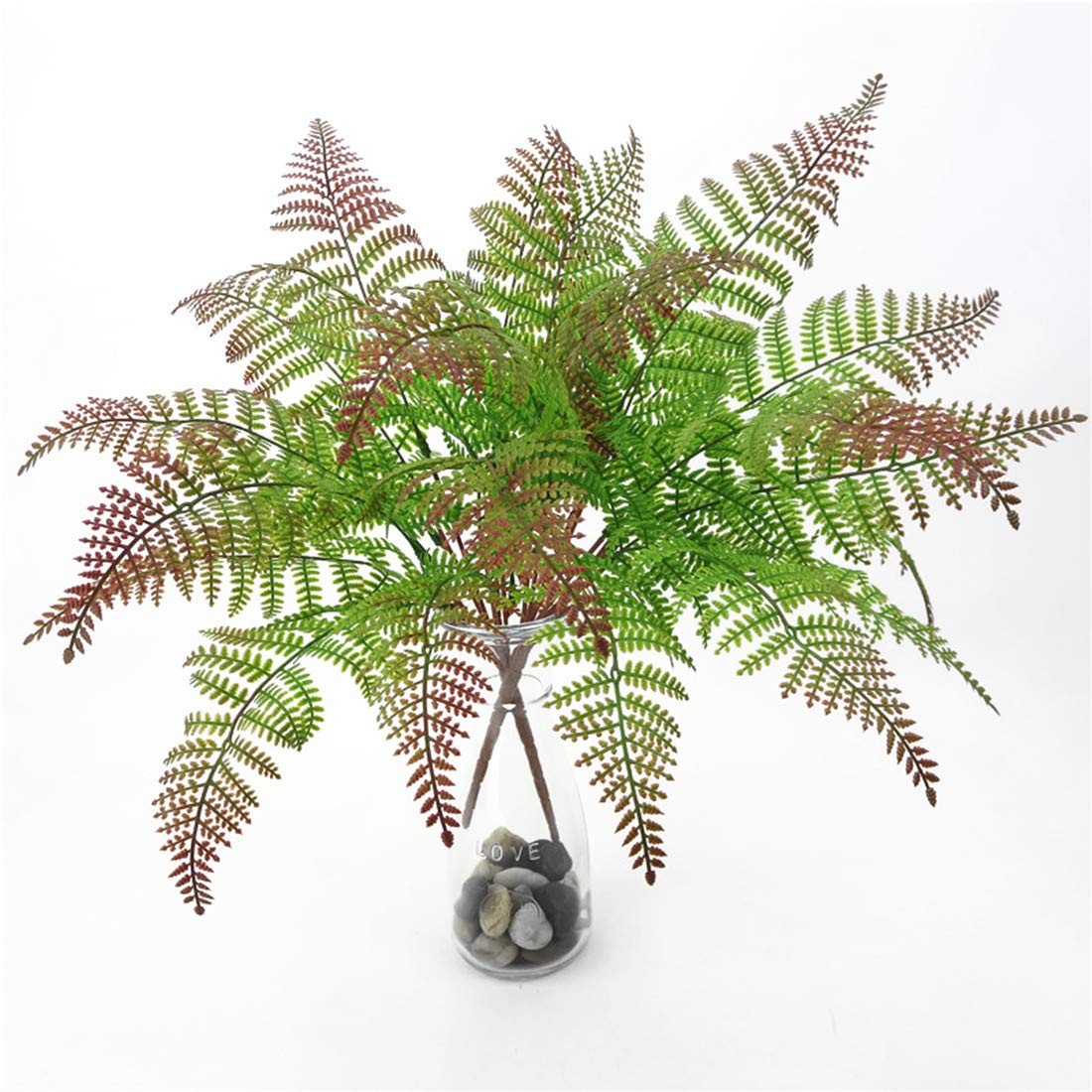 Artificial Ferns Plants Décor Fake Bushes Plastic Greenery Leaves Shrubs for …