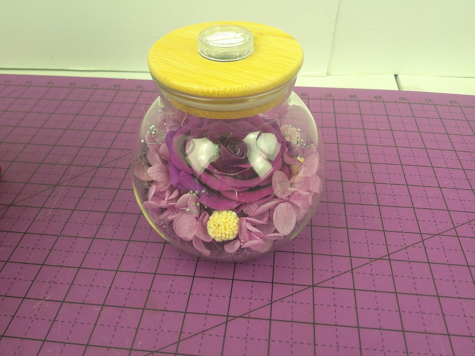 Preserved Real Roses with Colorful Mood Light Wishing Bottle, Eternal Rose