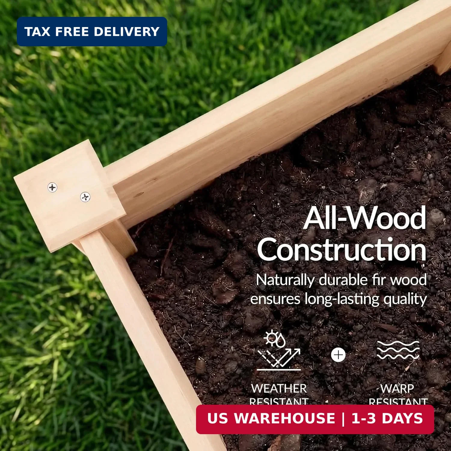 Best Choice Products 72x24x30in Raised Garden Bed, Elevated Wood Planter Box Sta