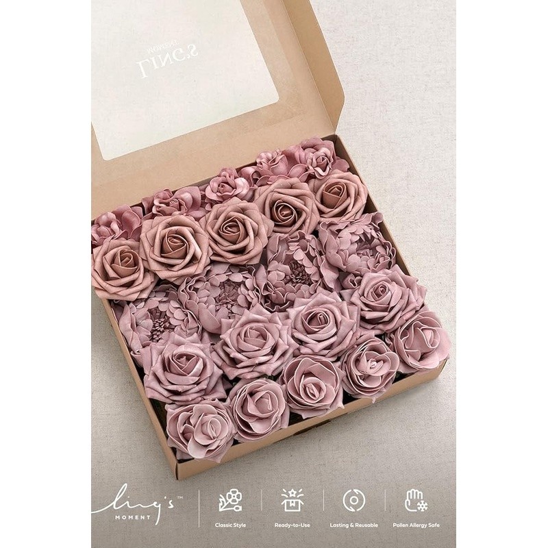 Realistic Foam Flowers Set Wedding Bouquets Centerpieces Home Decor Arrangement