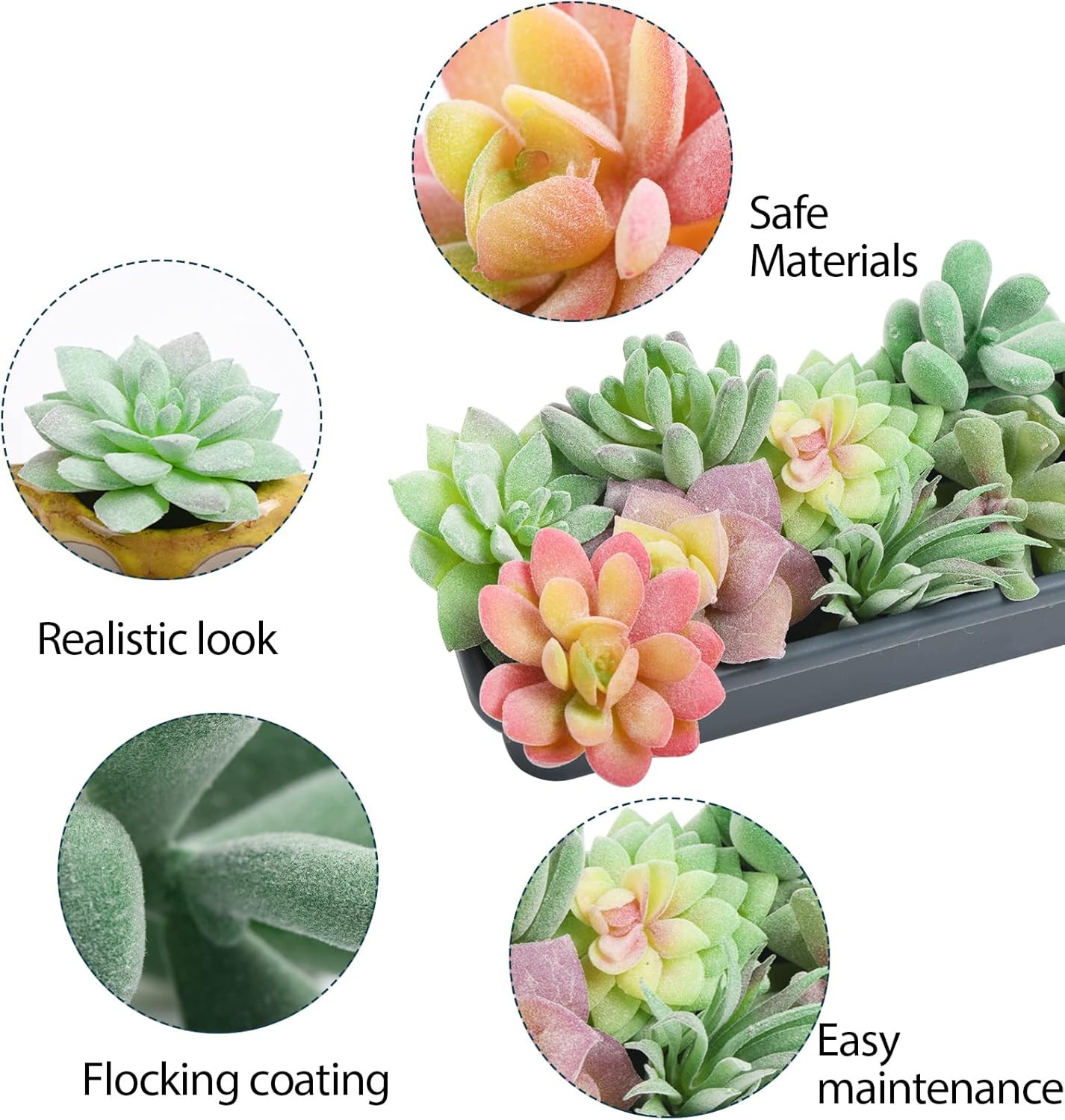 12 Pcs Artificial Succulents Mini Fake Plants Unpotted Faux Succulent Craft