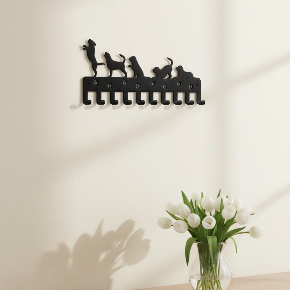 Paw-Shaped Wall Hooks – Rustic Dog Decor Entryway Office Boho Organizer Gift