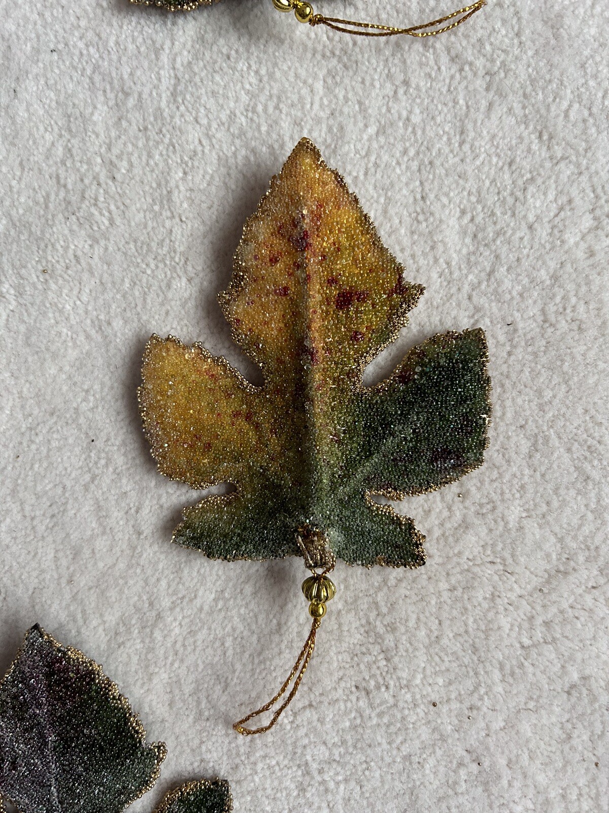 5 Beaded Everfresh Beaded Grape Leaves Ornaments Williams & Somona New 5” x 4”