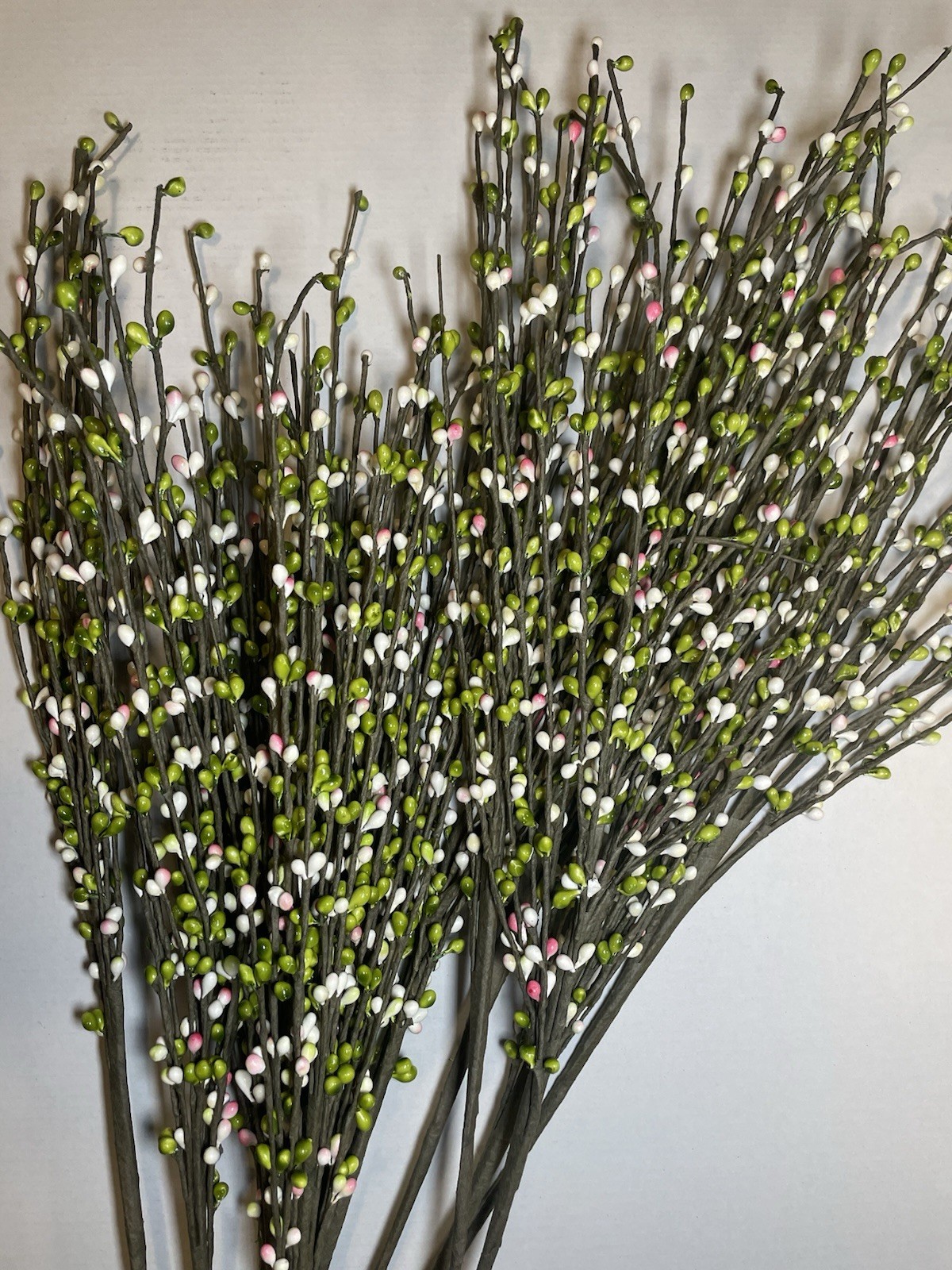 Pip Berry Spray For Floral Arrangements Green With White Pink 28” Stem Lot of 12