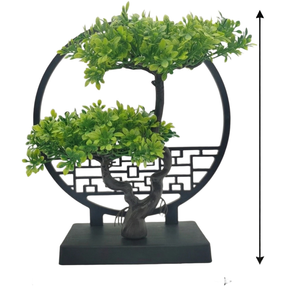 Artificial Pine Bonsai Plant for Desk Table Shelf Entryway 25cm Tall Green