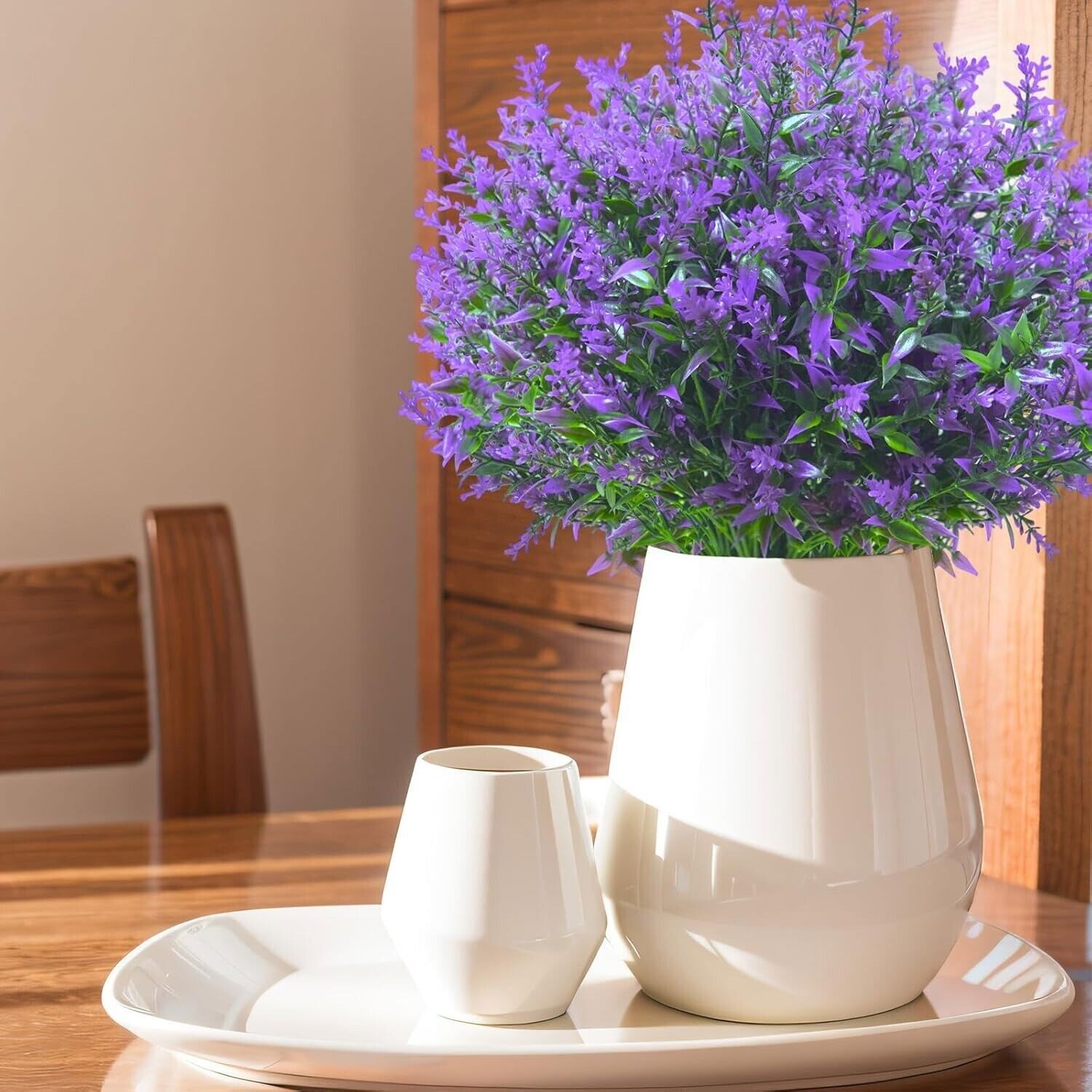 8-40 Bundles Artificial Flowers Fake Plants Outdoor UV Resistant Plastic Flowers