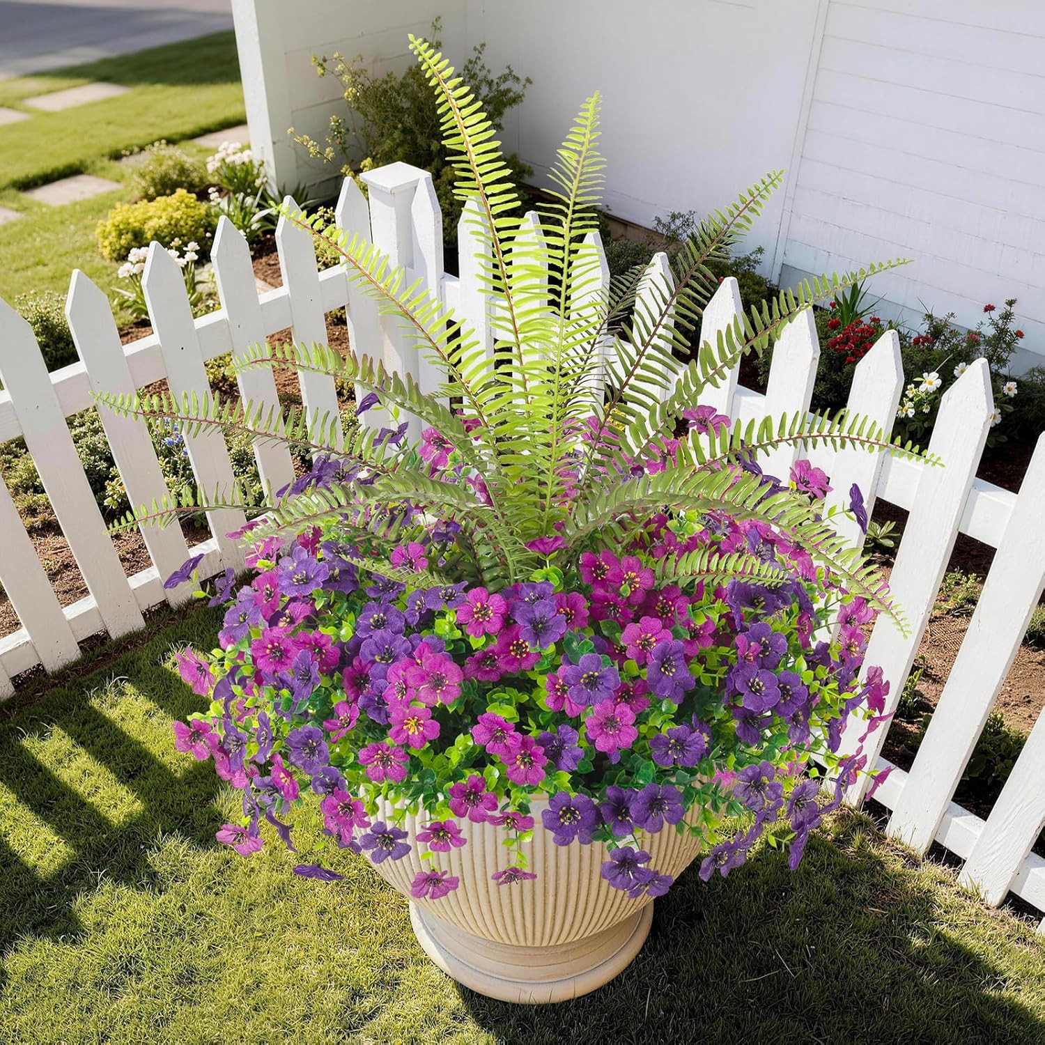Artificial Flowers for Outdoors UV Resistant Spring Summer Decoration, 13 Bundle