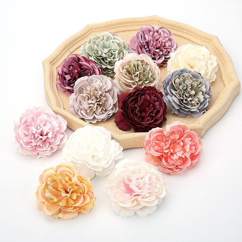 Peony Rose Silk Head Flowers Wedding Party Decorate Artificial Flower 8cm 2-5pcs
