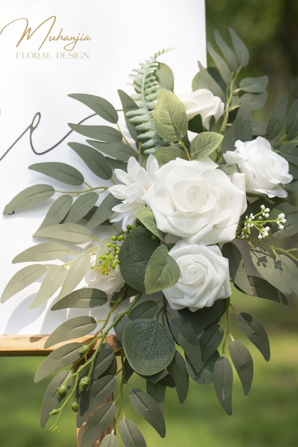 Wedding Sign Faux Flower Swag (Pack of 2) for Ceremony Party Reception Entran…