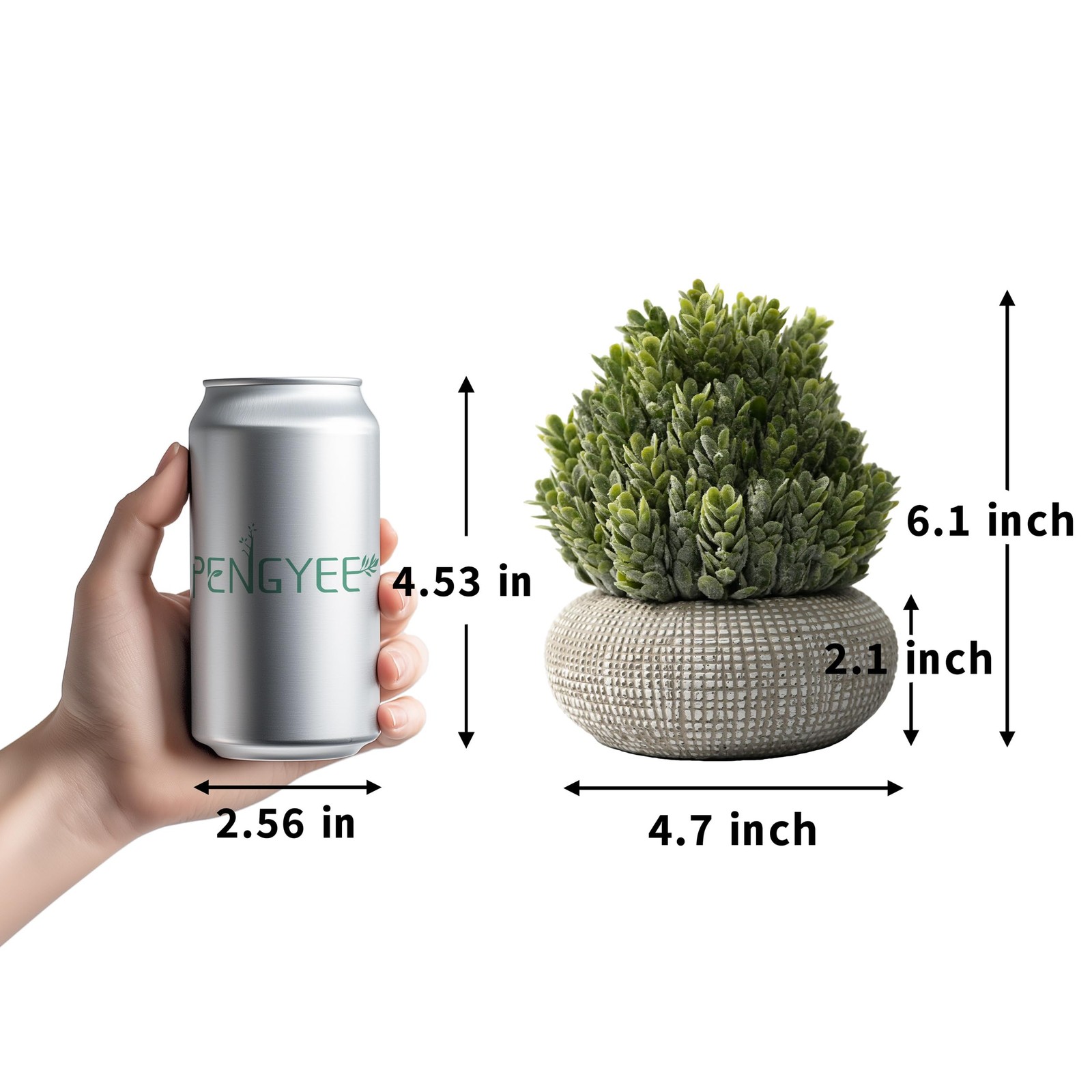 2 Pack Small Fake Plants in Cement Planter for Bathroom Decor, 6.1/5.7 Inch A…