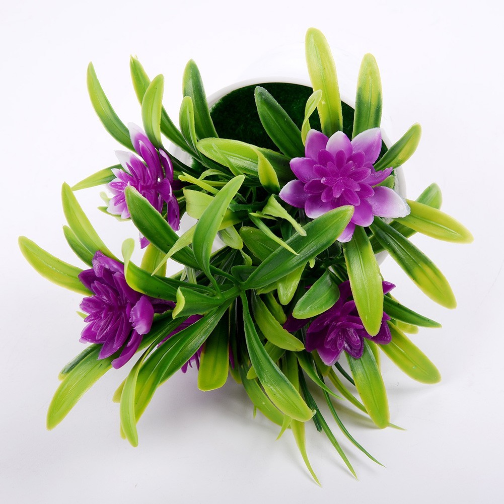 1* Small Artificial Bonsai Tabletop Home Decoration 5 Pcs Lotus Fake Flower