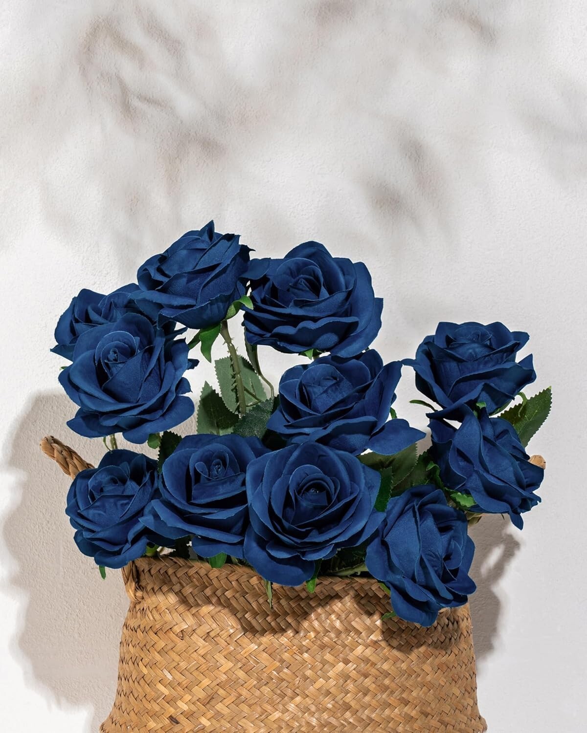 Pack of 10 Navy Blue Silk Roses – Perfect for Wedding Arrangements & DIY