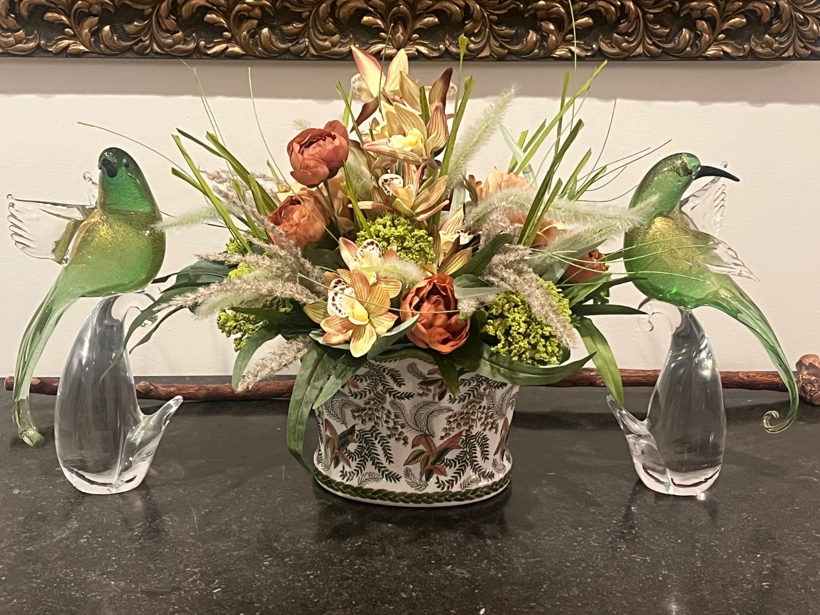 Silk Faux Floral Arrangement Newly Created in Vintage Danny’s Fine Porcelain Pot