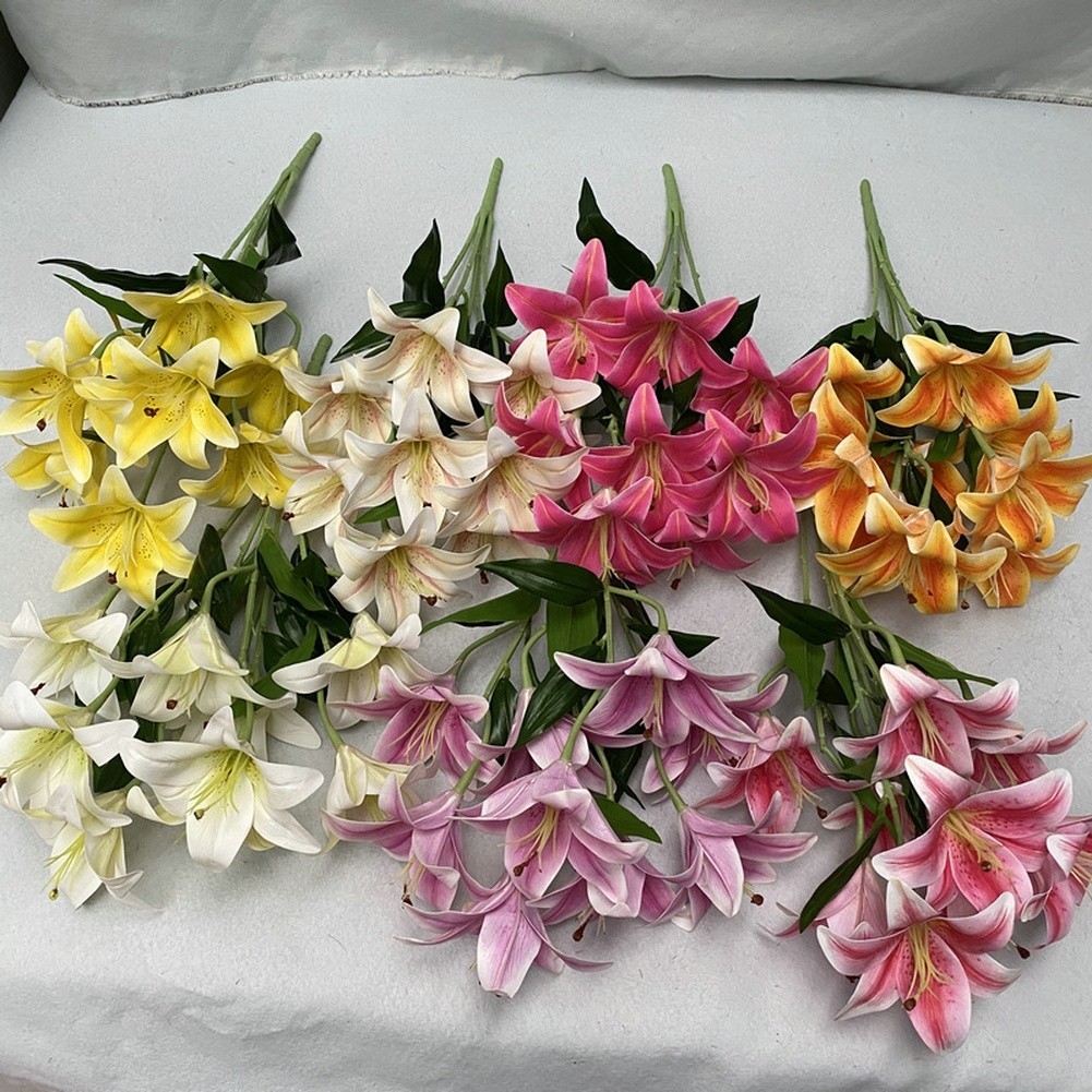 for real Touch Artificial for lily Flowers for Wedding Decor Photography 59cm