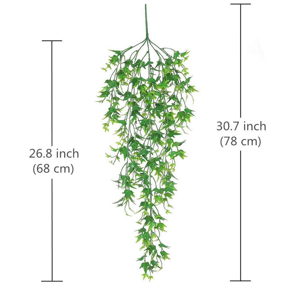 Artificial Hanging Vine, Sweet Potato Leaves Plastic Plants Greenery Faux Ivy…