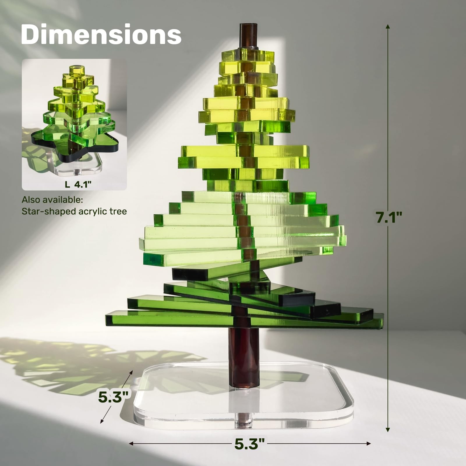 Translucent DIY Acrylic Tree Rotating Branches Modern Ornament Office Desktop