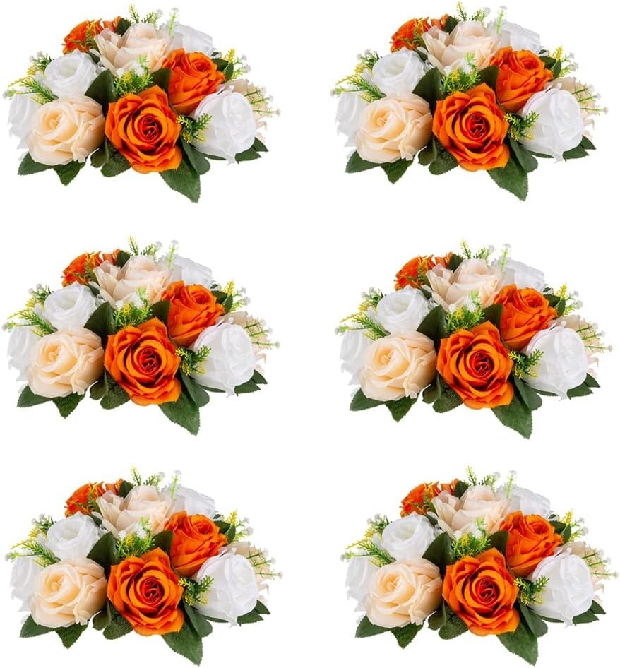Inweder Flower Balls for Centerpieces, Bouquets, Arrangement 6 Pcs Rose Balls