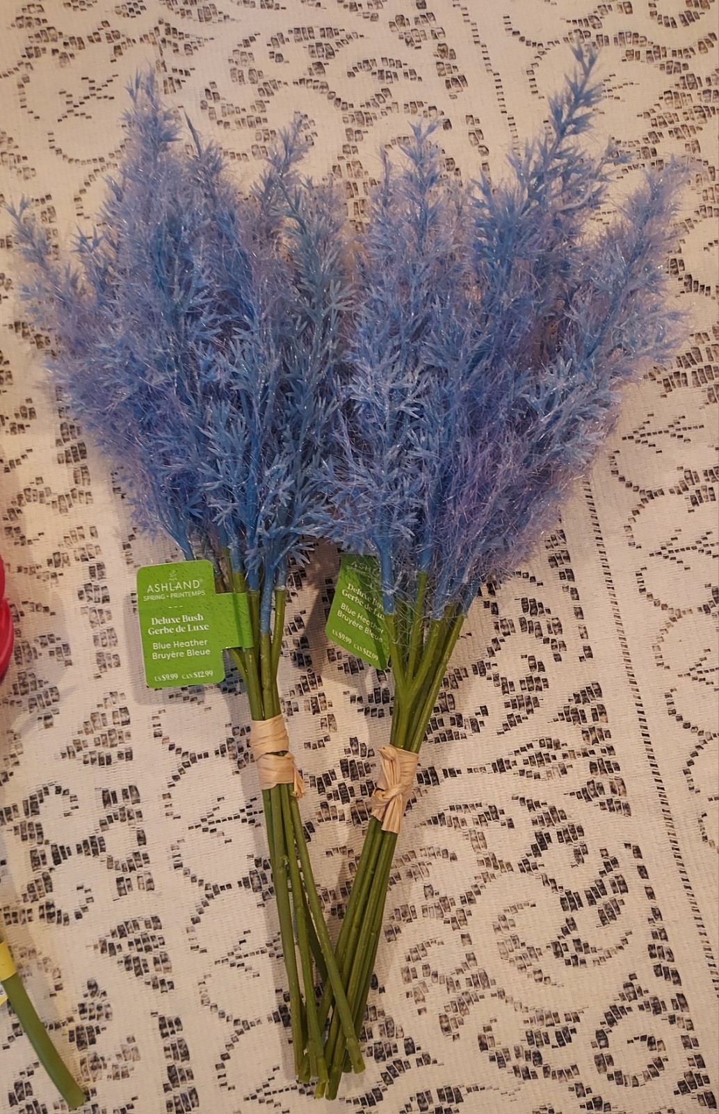 Ashland White Pink Geranium Bush Blue Heather Pink Ginger Pick Artificial Flower