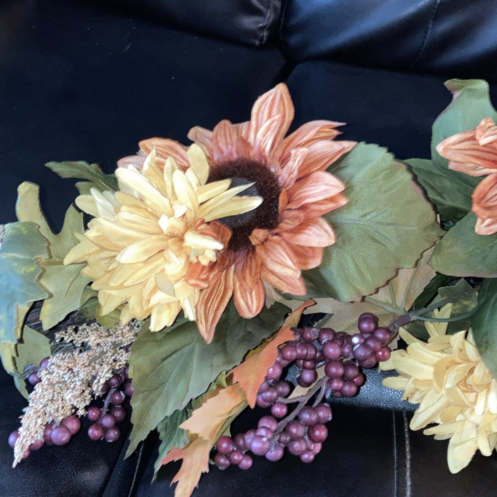 Bloom Room Fall Artificial Floral Swag Door Decoration Sunflower Mixed 26in