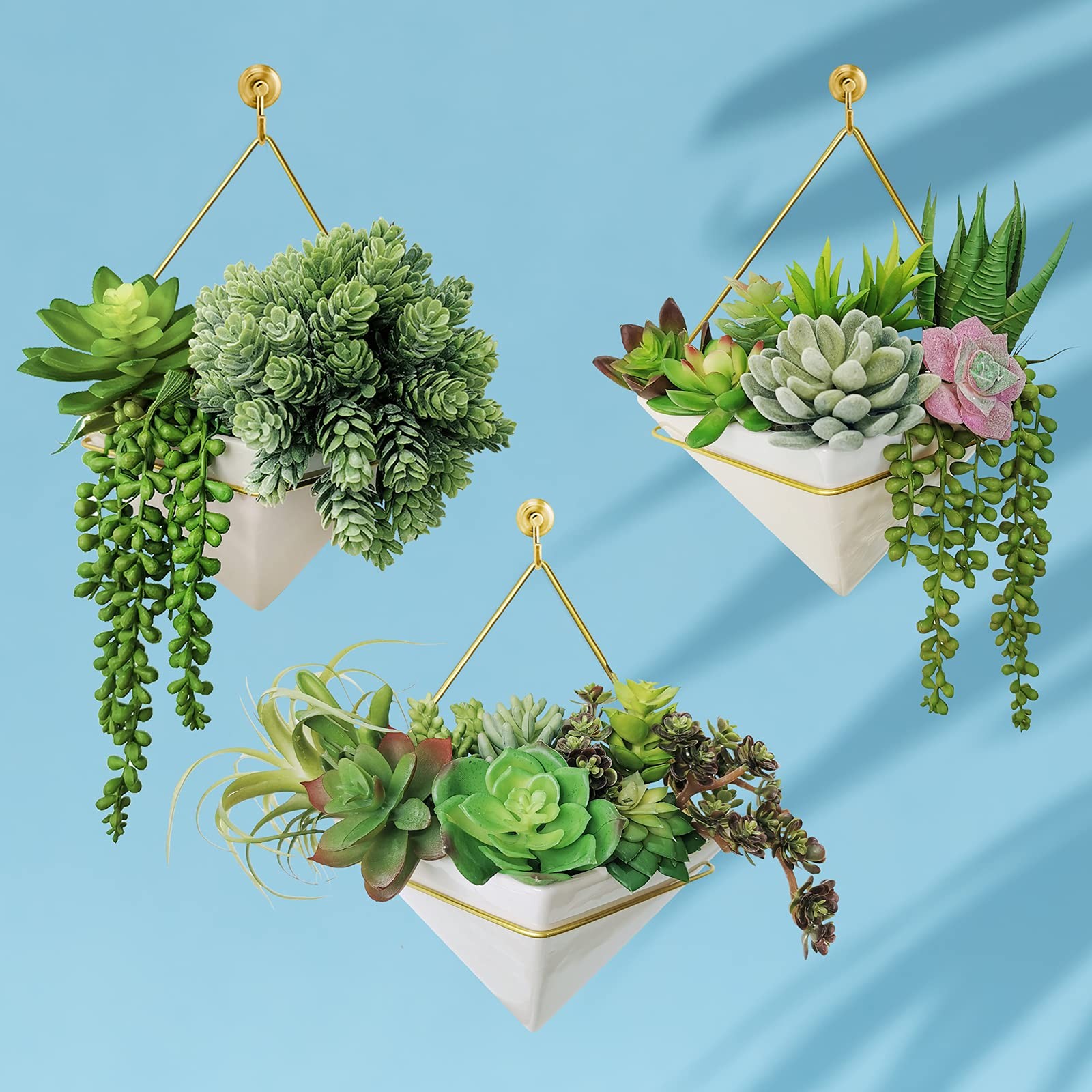 Winlyn 22 Pcs Bulk Artificial Succulents Plants Unpotted Small Aloe Hanging