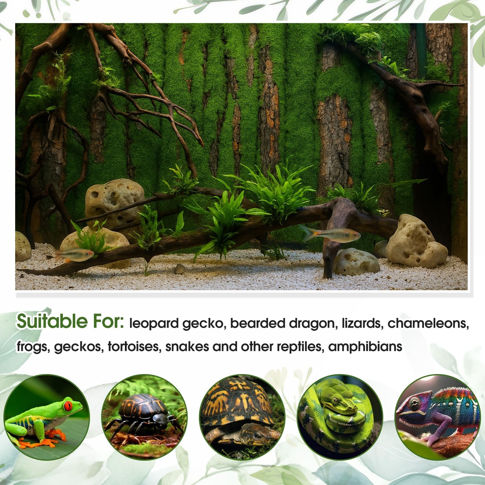 2 Packs Artificial Moss Bark 11.8 x 11.8 inches Tree Plants Bark DIY for Tree…