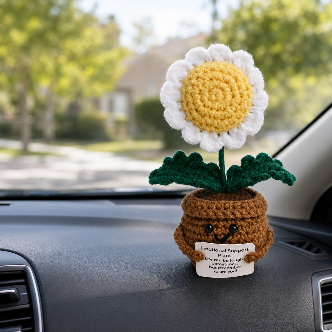 Handmade Crochet Flower Pot 6in Emotional Support Desk Decor Choose Style