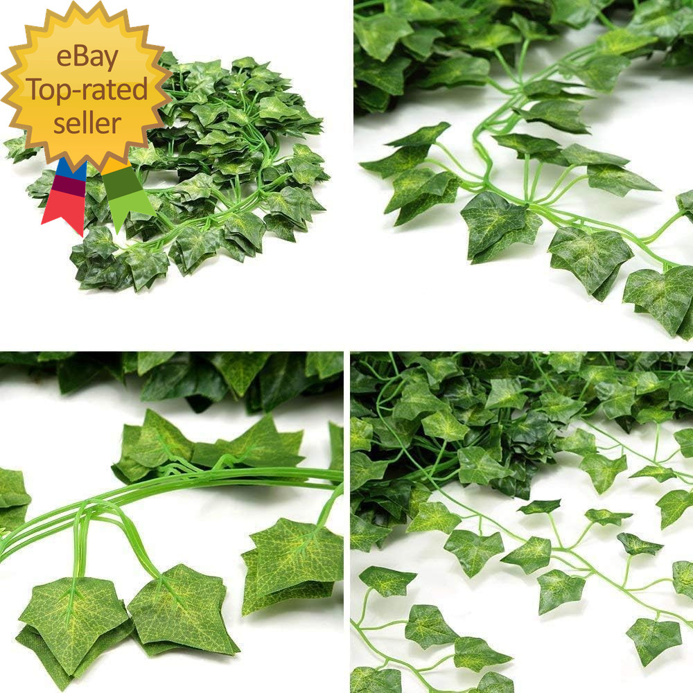 12 Pack Fake Vines for Room Decor Artificial Ivy Garland with Clip Green Flowers