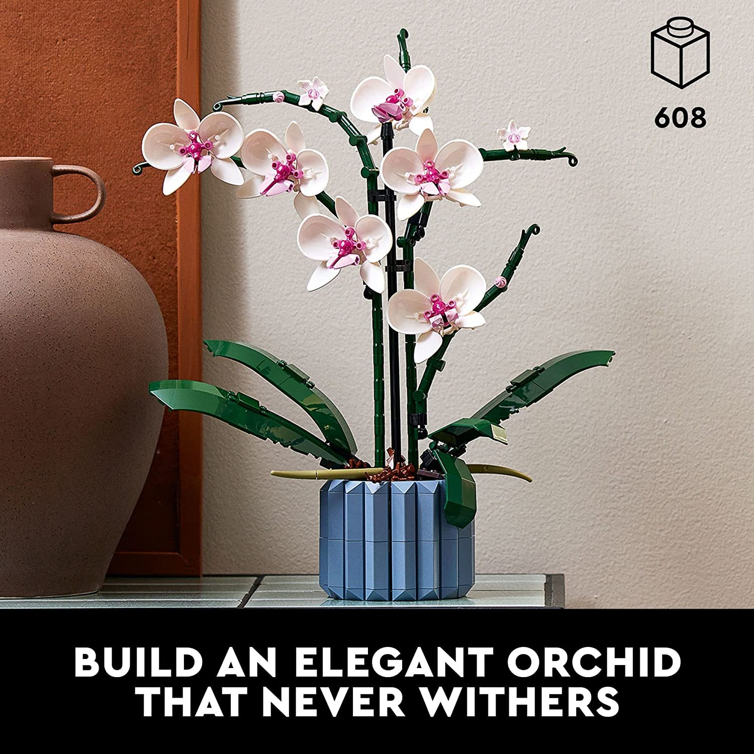 Botanicals Orchid – Artificial, Fake Indoor Flowers Building Set for Home